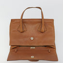 LOEWE Hand Bag Leather Brown Gold Auth bs35163-10