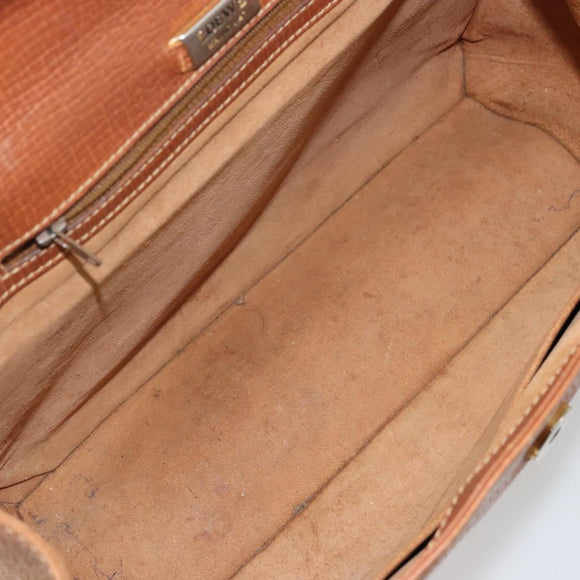 LOEWE Hand Bag Leather Brown Gold Auth bs35163