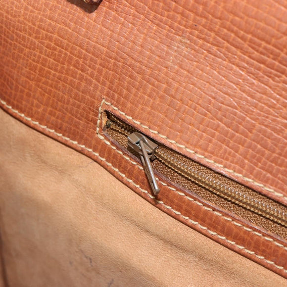 LOEWE Hand Bag Leather Brown Gold Auth bs35163