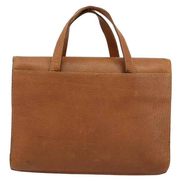 LOEWE Hand Bag Leather Brown Gold Auth bs35163