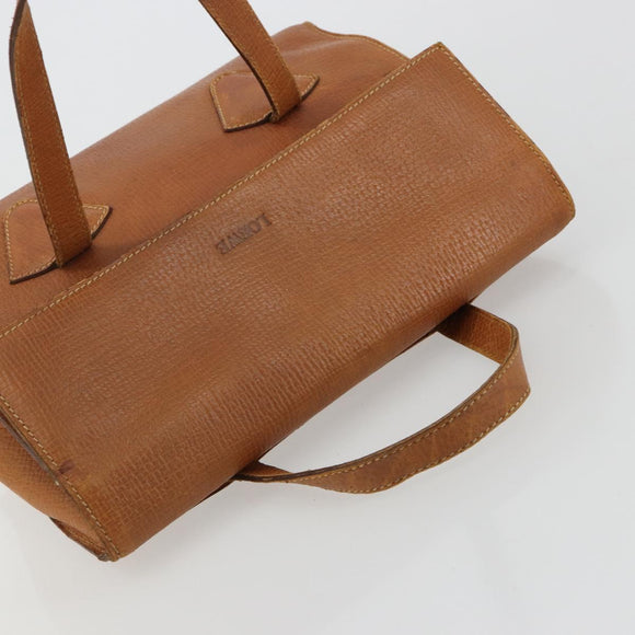 LOEWE Hand Bag Leather Brown Gold Auth bs35163