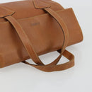 LOEWE Hand Bag Leather Brown Gold Auth bs35163-7