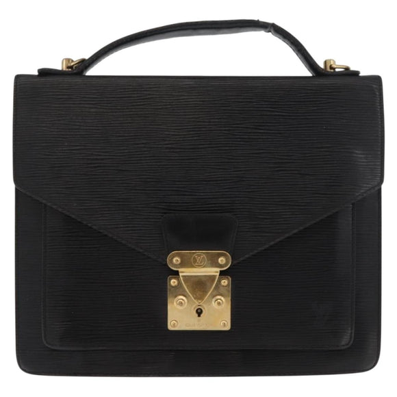 LOUIS VUITTON Epi Monceau 28 Hand Bag Black M52122 LV Auth bs35164