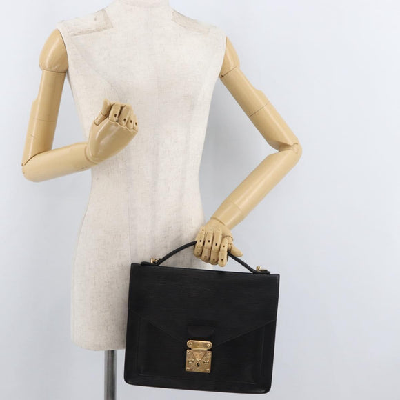 LOUIS VUITTON Epi Monceau 28 Hand Bag Black M52122 LV Auth bs35164