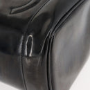 CHANEL Vanity Hand Bag Patent leather Black Gold CC Auth bs35169-15
