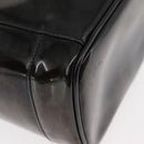 CHANEL Vanity Hand Bag Patent leather Black Gold CC Auth bs35169-17