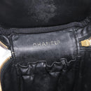 CHANEL Vanity Hand Bag Patent leather Black Gold CC Auth bs35169-9