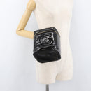 CHANEL Vanity Hand Bag Patent leather Black Gold CC Auth bs35169-23