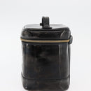 CHANEL Vanity Hand Bag Patent leather Black Gold CC Auth bs35169-3