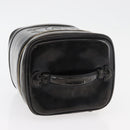 CHANEL Vanity Hand Bag Patent leather Black Gold CC Auth bs35169-6