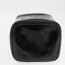 CHANEL Vanity Hand Bag Patent leather Black Gold CC Auth bs35169-5