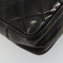 CHANEL Matelasse Chain Tote Bag Lackleder Schwarz Gold CC Auth bs35172-17