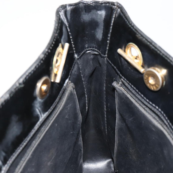CHANEL Matelasse Chain Tote Bag Lackleder Schwarz Gold CC Auth bs35172