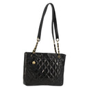 CHANEL Matelasse Chain Tote Bag Lackleder Schwarz Gold CC Auth bs35172-1