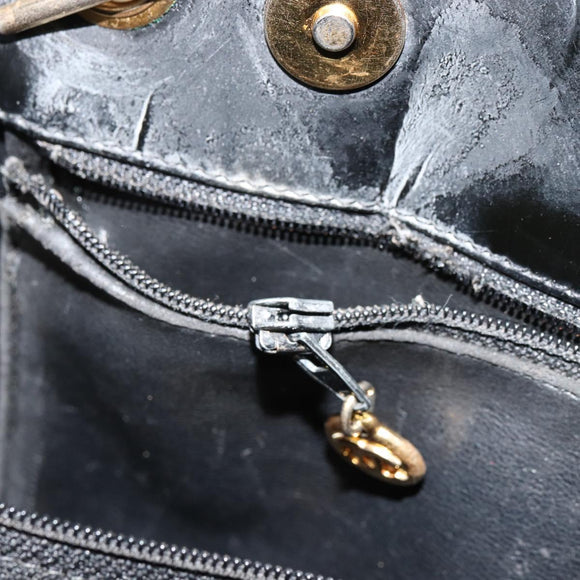CHANEL Matelasse Chain Tote Bag Lackleder Schwarz Gold CC Auth bs35172