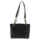 CHANEL Matelasse Chain Tote Bag Lackleder Schwarz Gold CC Auth bs35172-2