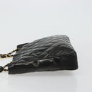 CHANEL Matelasse Chain Tote Bag Lackleder Schwarz Gold CC Auth bs35172-4