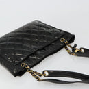 CHANEL Matelasse Chain Tote Bag Lackleder Schwarz Gold CC Auth bs35172-6