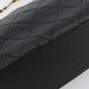 CHANEL Matelasse Chain Shoulder Bag Lamb Skin Black Gold CC Auth bs35173-9