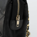 CHANEL Matelasse Chain Shoulder Bag Lamb Skin Black Gold CC Auth bs35173-10