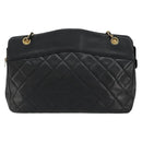 CHANEL Matelasse Chain Shoulder Bag Lamb Skin Black Gold CC Auth bs35173-13