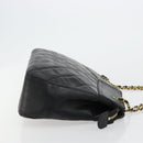 CHANEL Matelasse Chain Shoulder Bag Lamb Skin Black Gold CC Auth bs35173-3