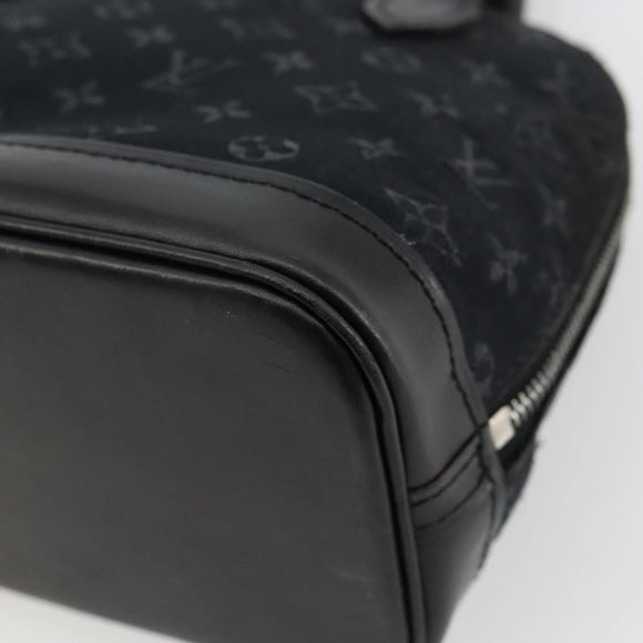 LOUIS VUITTON Monogram Satin Little Alma Hand Bag Black M92146 LV Auth bs35176