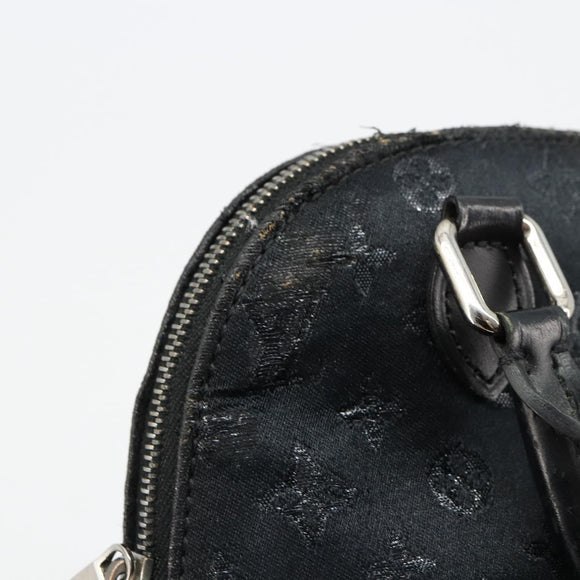LOUIS VUITTON Monogram Satin Little Alma Hand Bag Black M92146 LV Auth bs35176