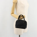 LOUIS VUITTON Monogram Satin Little Alma Hand Bag Black M92146 LV Auth bs35176-20