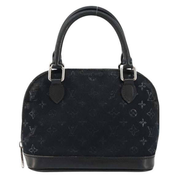 LOUIS VUITTON Monogram Satin Little Alma Hand Bag Black M92146 LV Auth bs35176