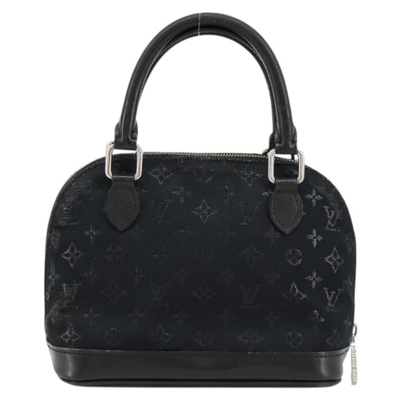 LOUIS VUITTON Monogram Satin Little Alma Hand Bag Black M92146 LV Auth bs35176