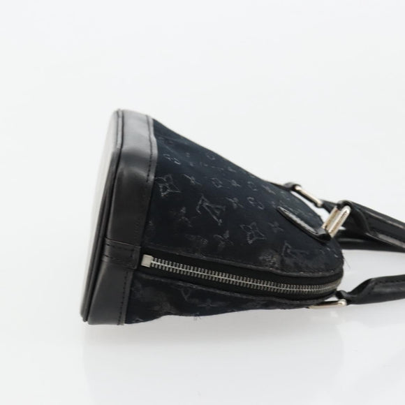 LOUIS VUITTON Monogram Satin Little Alma Hand Bag Black M92146 LV Auth bs35176