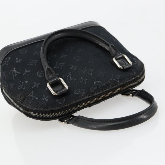 LOUIS VUITTON Monogram Satin Little Alma Hand Bag Black M92146 LV Auth bs35176