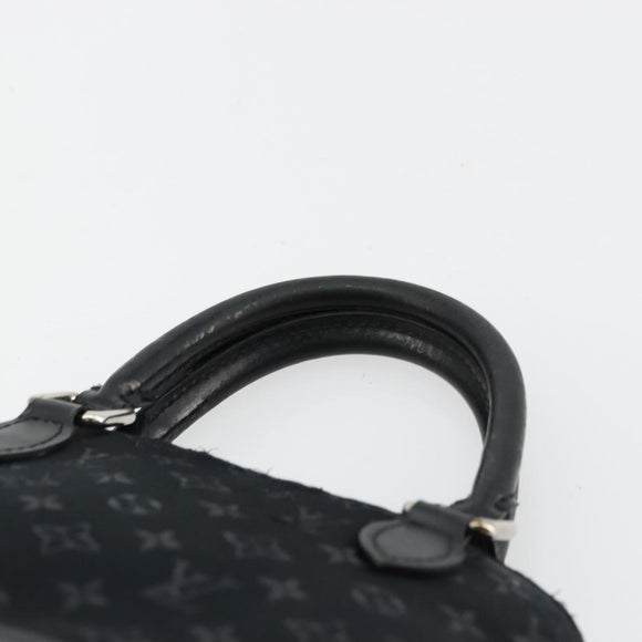 LOUIS VUITTON Monogram Satin Little Alma Hand Bag Black M92146 LV Auth bs35176