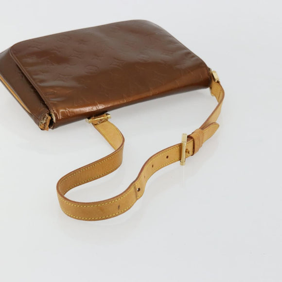 LOUIS VUITTON Monogram Vernis Thompson Street Bag Bronze M91124 LV Auth bs35184