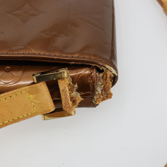 LOUIS VUITTON Monogram Vernis Thompson Street Bag Bronze M91124 LV Auth bs35184