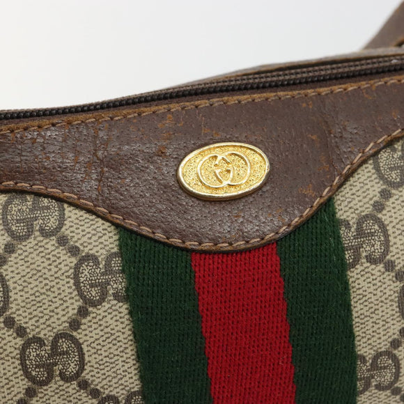 GUCCI GG Supreme Web Sherry Line Shoulder Bag Beige 10 02 008 Auth bs35187