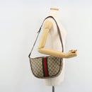 GUCCI GG Supreme Web Sherry Line Shoulder Bag Beige 10 02 008 Auth bs35187-24