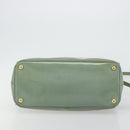 PRADA Galleria Hand Bag Safiano leather 2way Green Gold Auth bs35189-5
