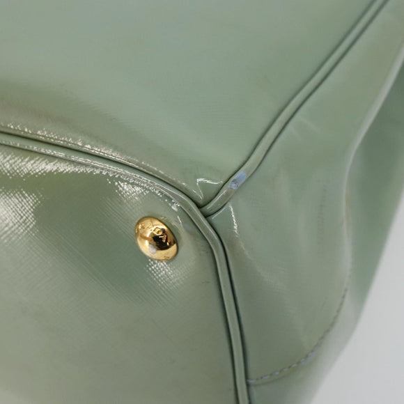 PRADA Galleria Hand Bag Safiano leather 2way Green Gold Auth bs35189