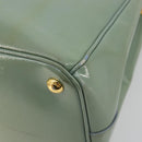 PRADA Galleria Hand Bag Safiano leather 2way Green Gold Auth bs35189-17