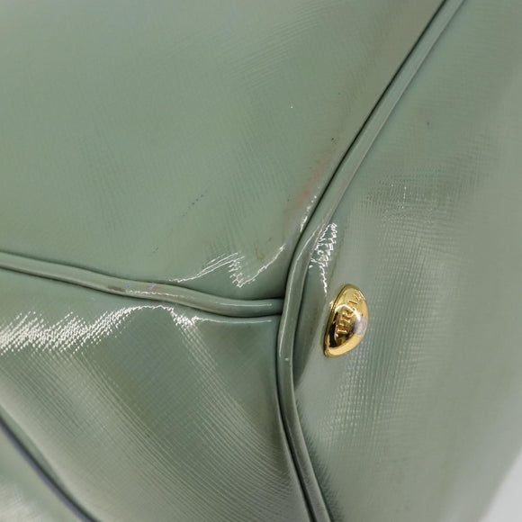 PRADA Galleria Hand Bag Safiano leather 2way Green Gold Auth bs35189