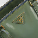 PRADA Galleria Hand Bag Safiano leather 2way Green Gold Auth bs35189-19