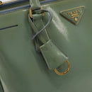 PRADA Galleria Hand Bag Safiano leather 2way Green Gold Auth bs35189-10