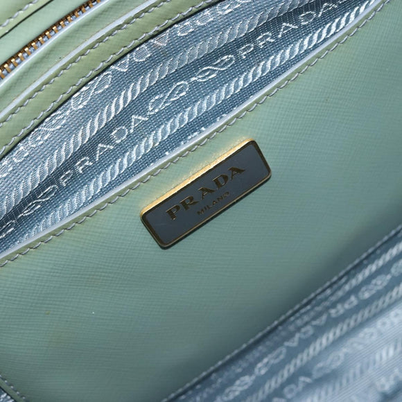 PRADA Galleria Hand Bag Safiano leather 2way Green Gold Auth bs35189