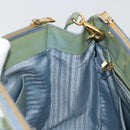 PRADA Galleria Hand Bag Safiano leather 2way Green Gold Auth bs35189-22