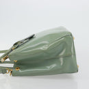 PRADA Galleria Hand Bag Safiano leather 2way Green Gold Auth bs35189-4