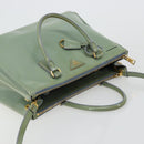 PRADA Galleria Hand Bag Safiano leather 2way Green Gold Auth bs35189-6