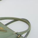 PRADA Galleria Hand Bag Safiano leather 2way Green Gold Auth bs35189-14