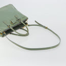 PRADA Galleria Hand Bag Safiano leather 2way Green Gold Auth bs35189-8